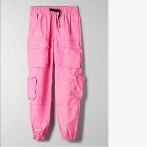 Aritzia Neon Pink Cargo Pants